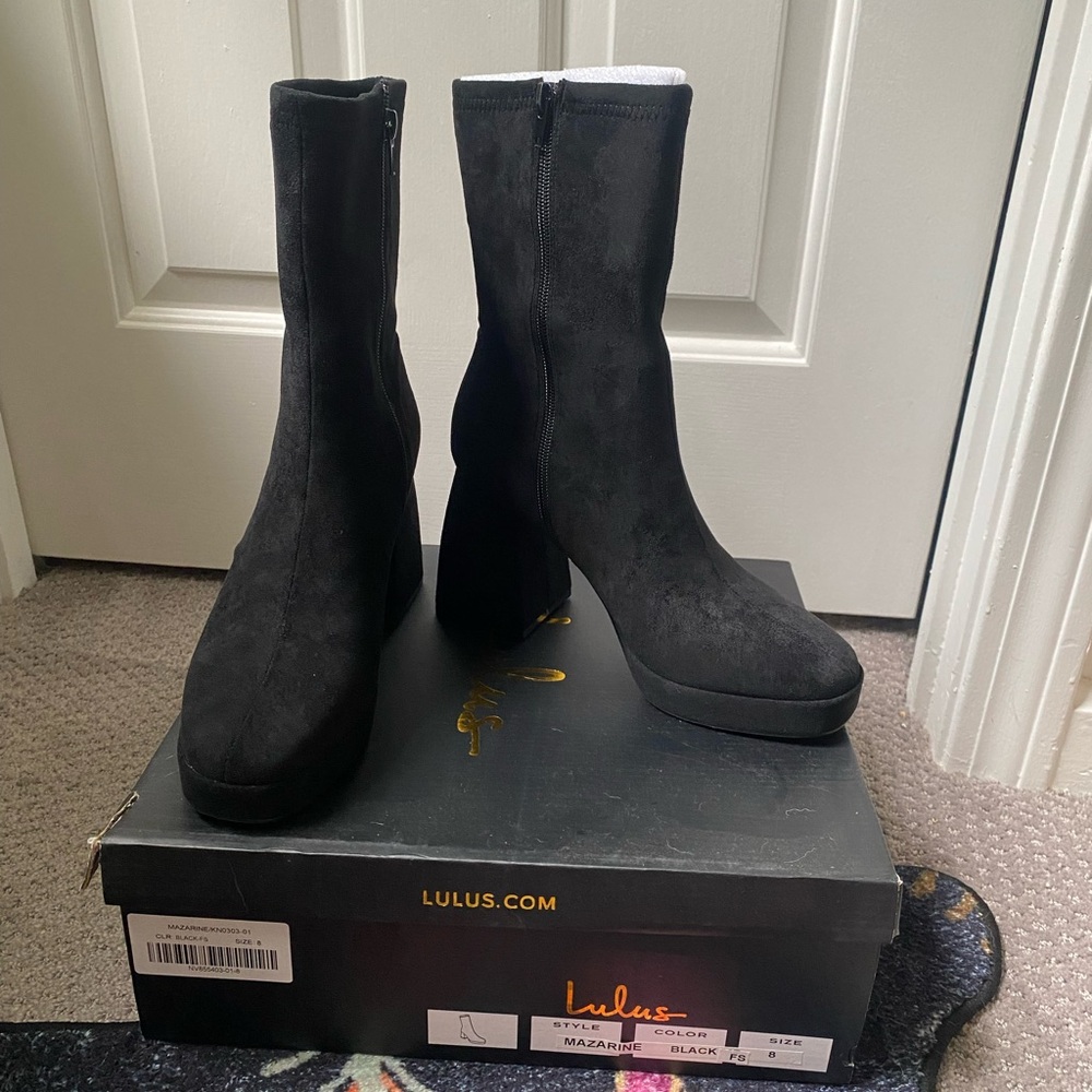 Lulu's Elegant Black Heeled Boots